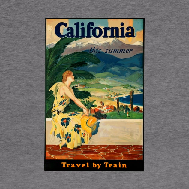 California: Travel by Train this Summer - Vintage Travel Poster by Naves